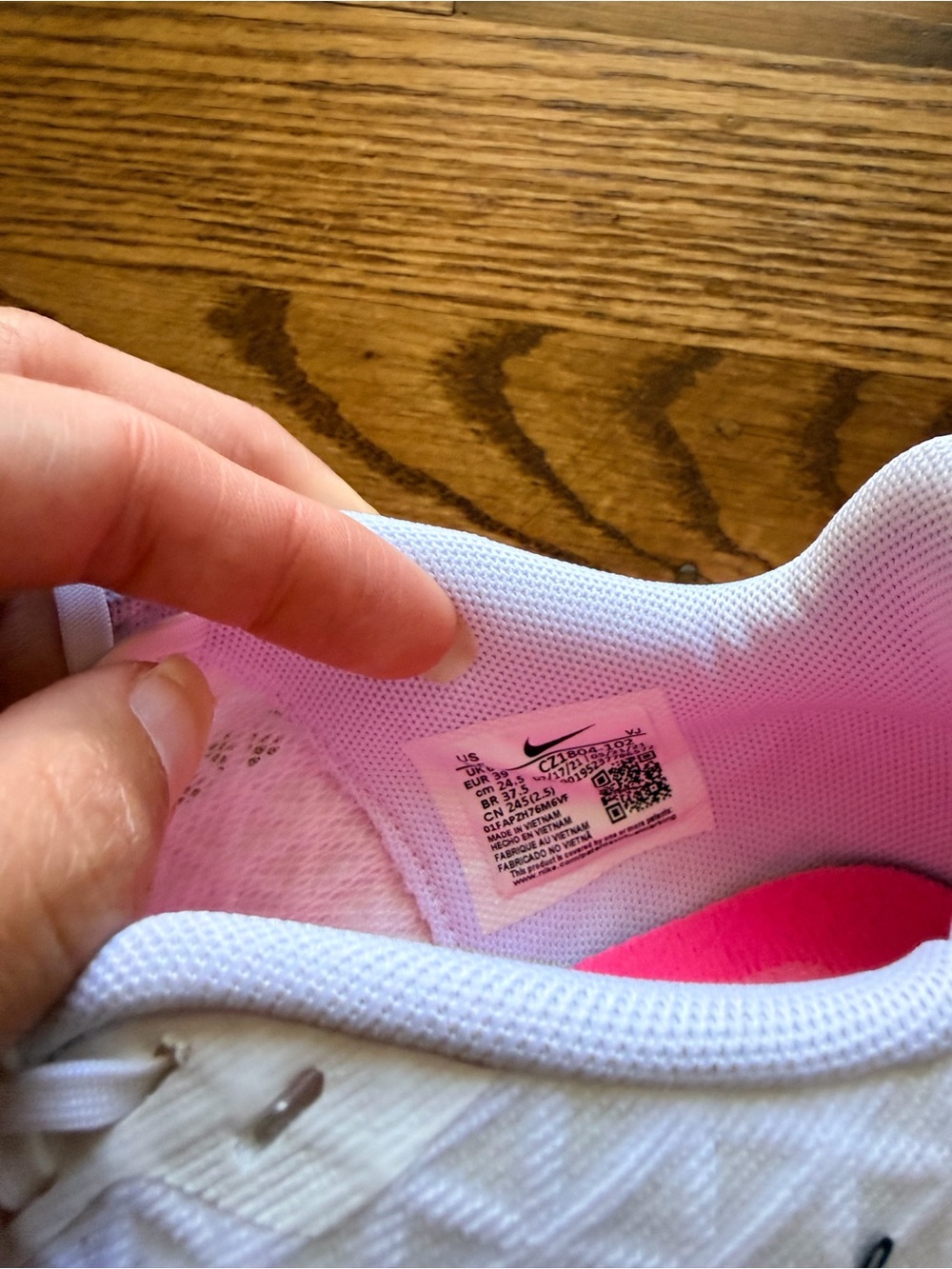 Nike Women's White Running Shoes with Pink and Neon Accents - Picture 5 of 6